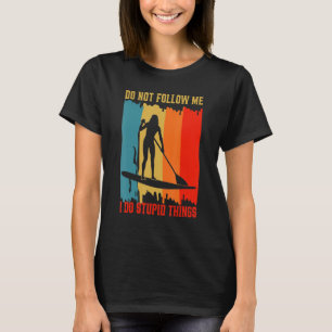 Camiseta No me sigan hago cosas estúpidas retro barba de re