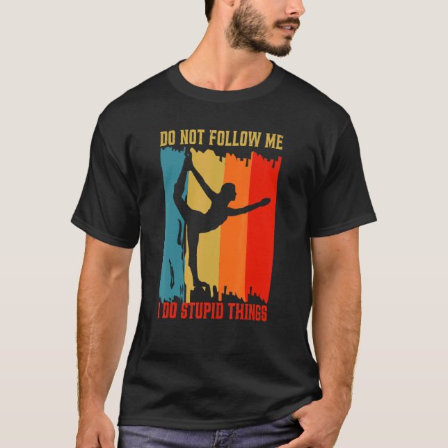 Camiseta No me sigan hago cosas estúpidas retro de yoga (Anverso)