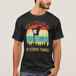 Camiseta No me sigas hago cosas estúpidas esquí retro