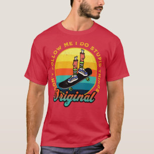 Camiseta No me sigas hago estupideces Skateboarder