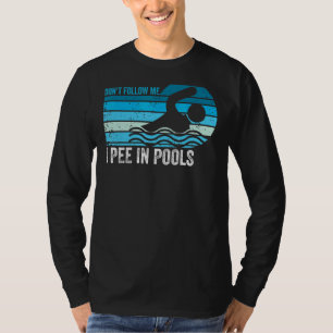 Camiseta No me sigas Pee en piscinas Nadando