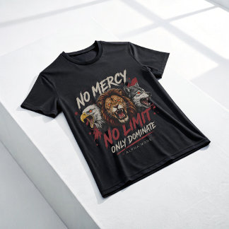 Camiseta No Mercy No Limit Modo Bestia Alfa León Lobo Águil