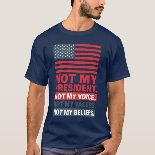 CAMISETA NO MI PRESIDENTE. NO MI VOZ. NO MIS VALORES. NO (Anverso)