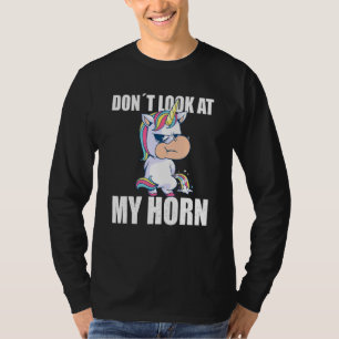 Camiseta No mires a mi unicornio de cuerno