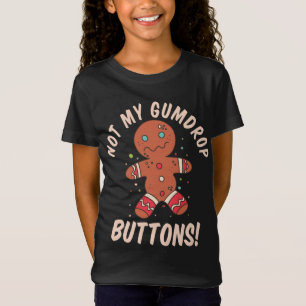 Camiseta No mis botones de Gumdrop Gingerbread Man Navidade