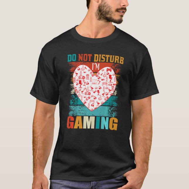 Camiseta No molestar a los jugadores retro del palo de jueg (Anverso)