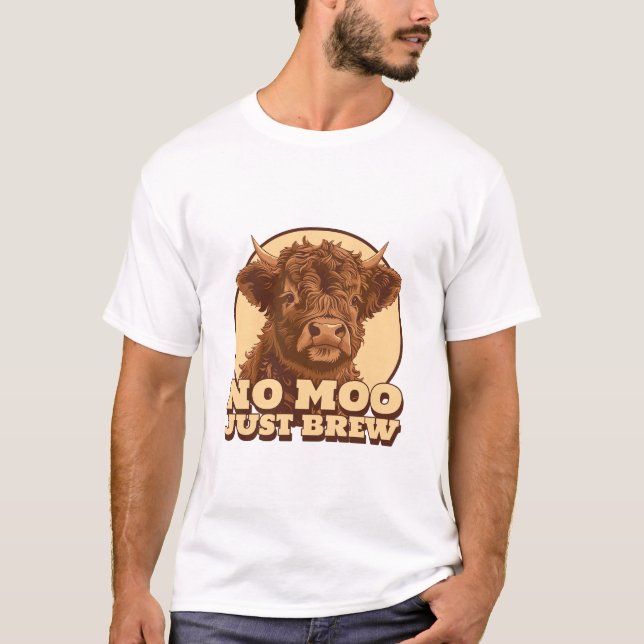 Camiseta No Moo Just Brew Café Latte (Anverso)