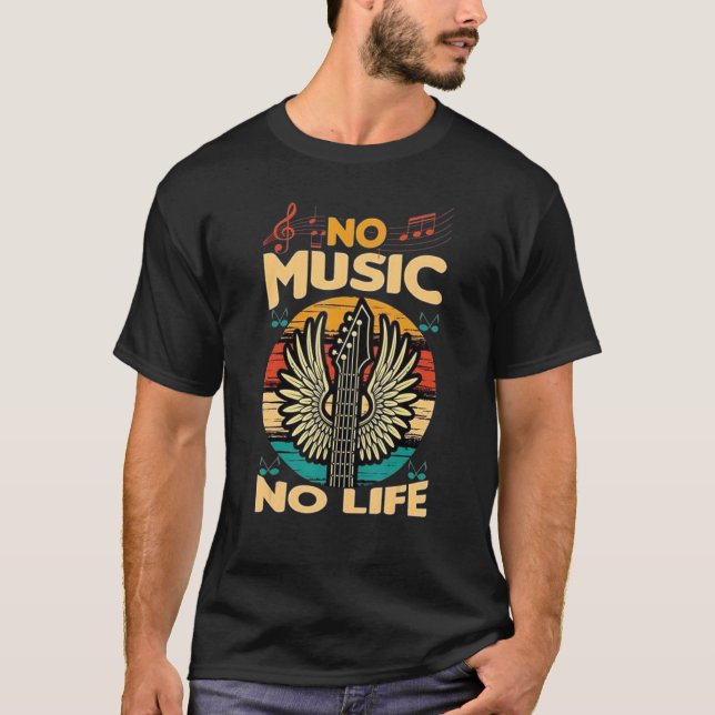 Camiseta No music no life (Anverso)