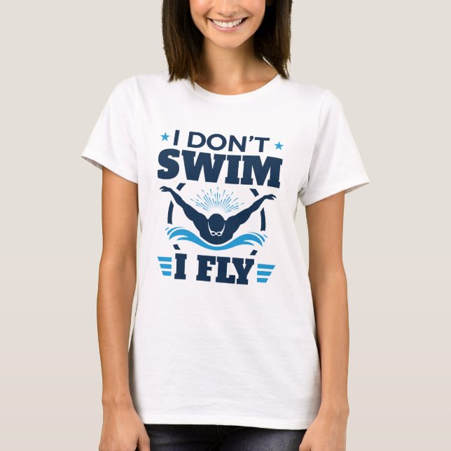 Camiseta No nado vuelo nadando mariposa (Anverso)