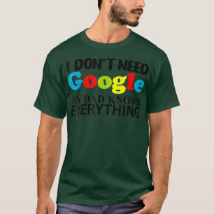 Camiseta No necesito Google Mi papá lo sabe todo