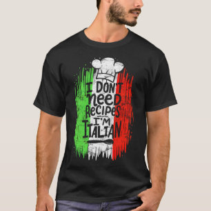 Camiseta No Necesito Recetas De Humo De Chef Cocinero Itali