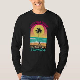 Camiseta No necesito terapia Camden Beach Maine Ocean Sayi