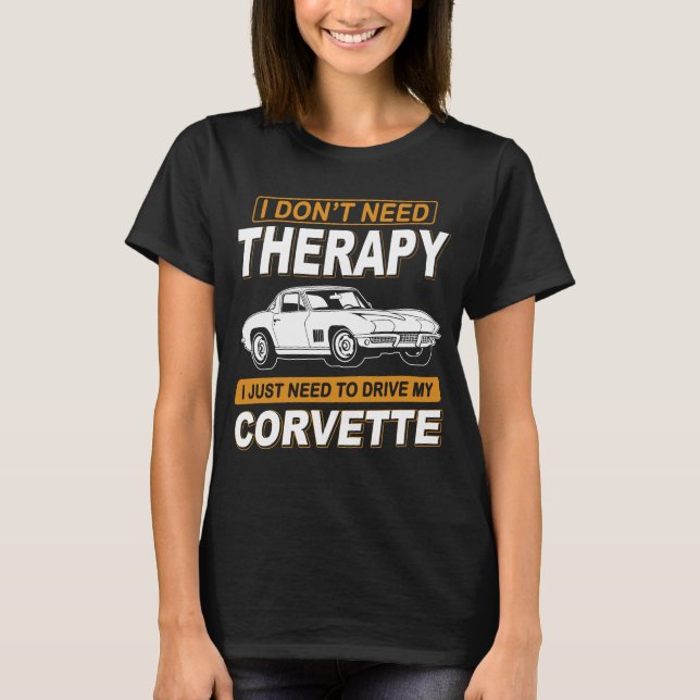 Camiseta NO NECESITO TERAPIA Chevrolet Corvette 1976 (Anverso)
