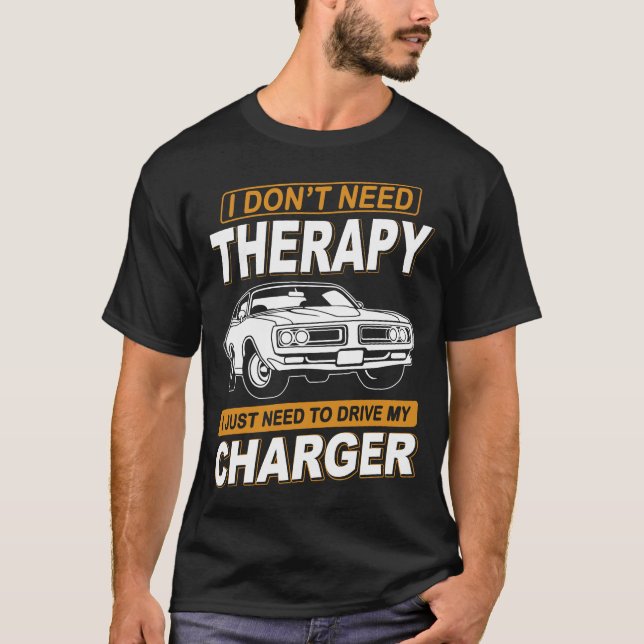 Camiseta NO NECESITO TERAPIA Dodge Charger 1971 (Anverso)