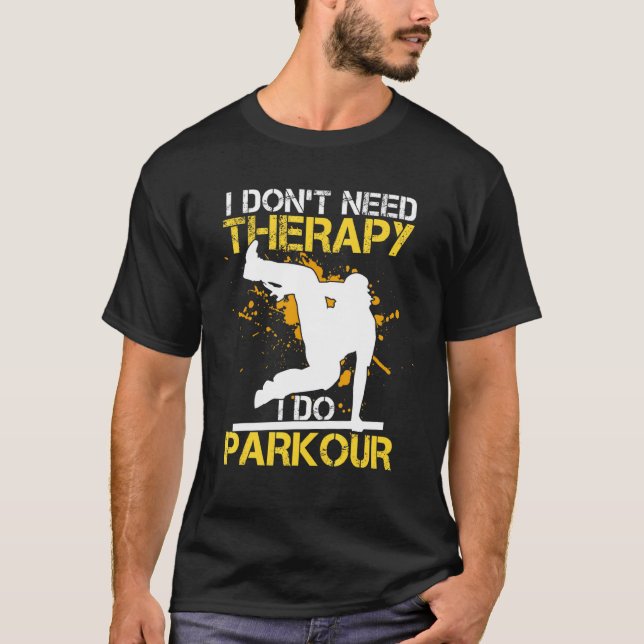 Camiseta No Necesito Terapia Hago Parkour Set Runni Libre (Anverso)