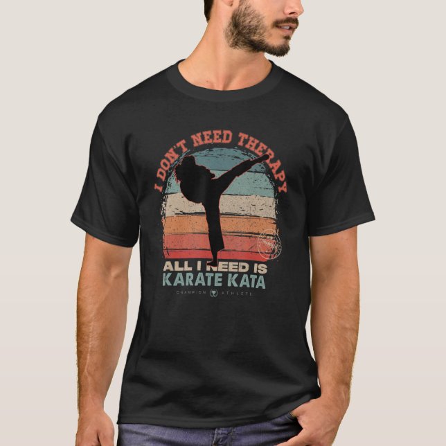 Camiseta No necesito terapia necesito mujeres de Karate Kat (Anverso)