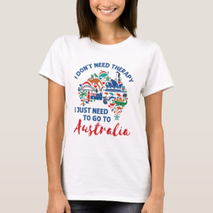 Camiseta No necesito terapia para ir a Australia