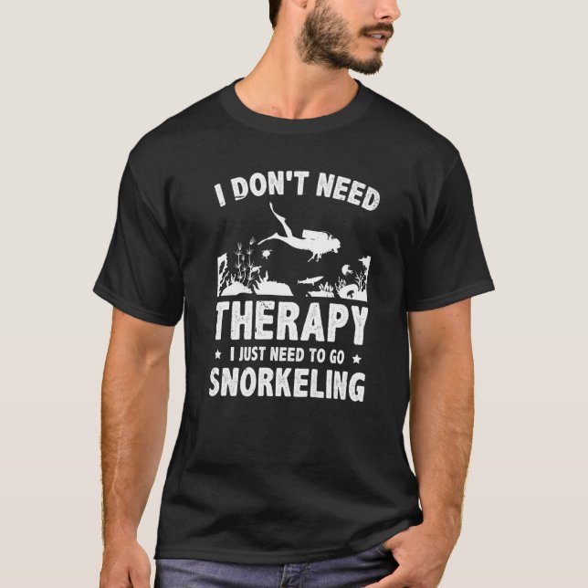 Camiseta No necesito terapia, solo necesito bucear (Anverso)