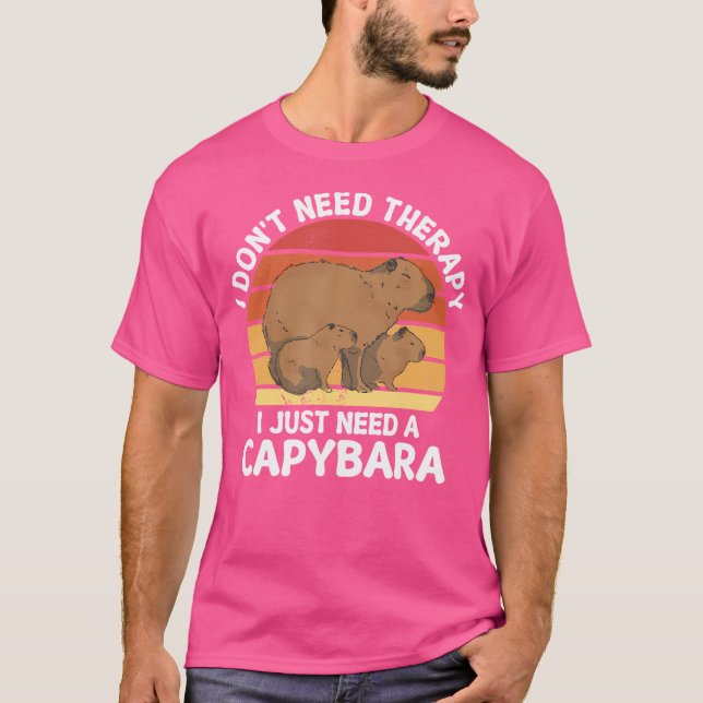 Camiseta No Necesito Terapia Solo Necesito Capibara Capybar (Anverso)