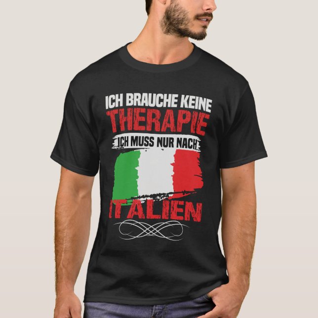 Camiseta No necesito terapia solo necesito ir a Italia (Anverso)