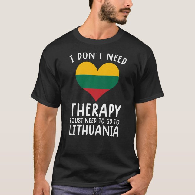Camiseta no necesito terapia solo necesito ir a lituano (Anverso)