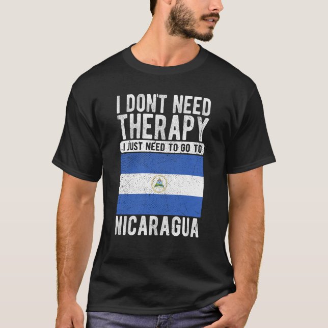 Camiseta No necesito Terapia solo necesito ir a Nicaragua (Anverso)