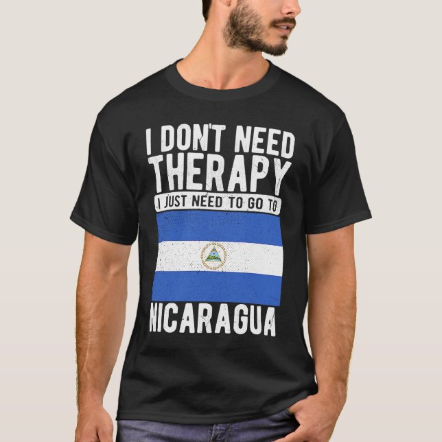 Camiseta No necesito Terapia solo necesito ir a Nicaragua (Anverso)