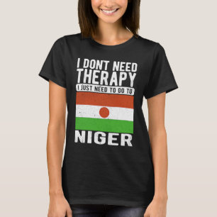 Camiseta No necesito Terapia solo necesito ir a Níger