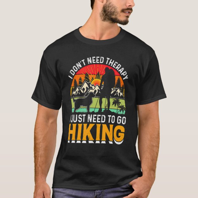 Camiseta No necesito terapia, solo necesito ir de excursión (Anverso)