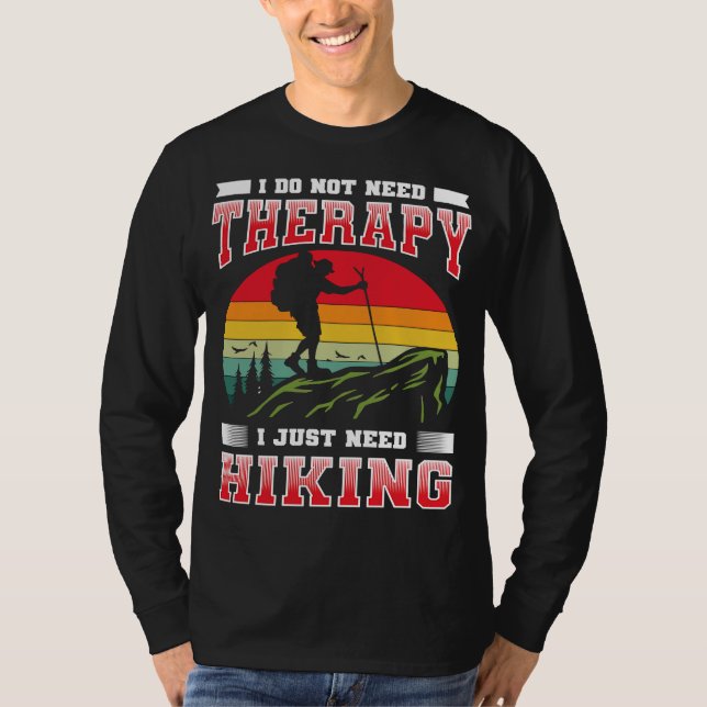 Camiseta No necesito terapia solo necesito ir de excursión (Anverso)