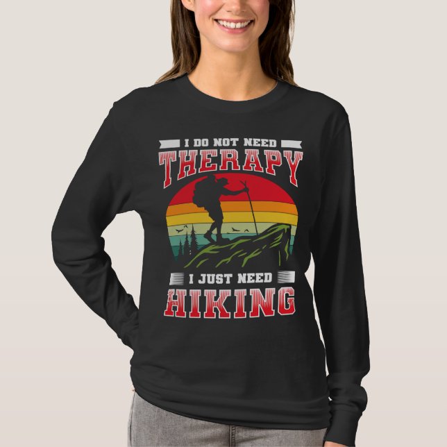 Camiseta No necesito terapia solo necesito ir de excursión (Anverso)