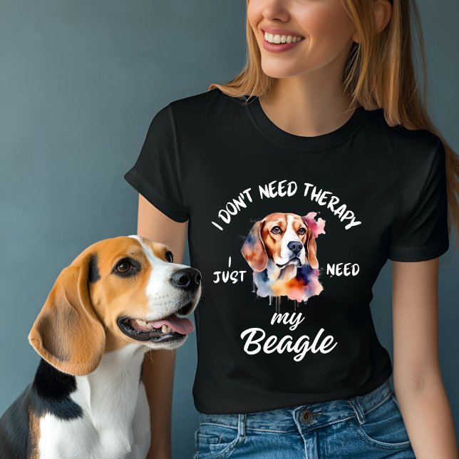 Camiseta No necesito terapia, solo necesito mi beagle (Subido por el creador)