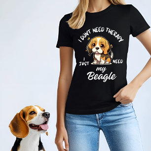 Camiseta No necesito terapia, solo necesito mi beagle