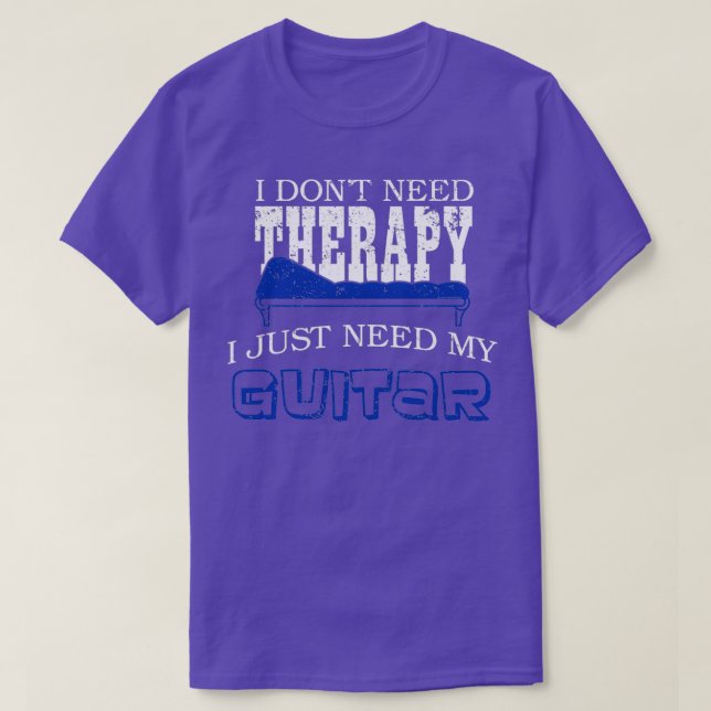 Camiseta No Necesito Terapia Solo Necesito Mi Guitador (Diseño del anverso)