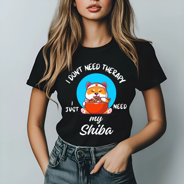 Camiseta No necesito terapia, solo necesito mi Shiba (Subido por el creador)