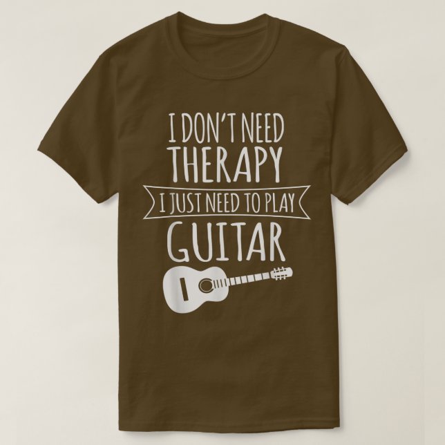 Camiseta No Necesito Terapia Solo Necesito Tocar Guitarra - (Diseño del anverso)