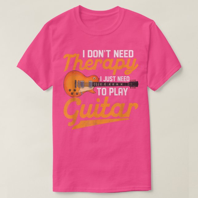 Camiseta No Necesito Terapia Solo Necesito Tocar Guitarra P (Diseño del anverso)