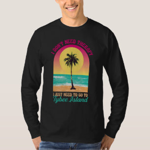 Camiseta No necesito terapia Tybee Island Beach Georgia Oc