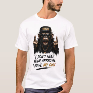 Camiseta No Necesito Tu Aprobación Rey Mono