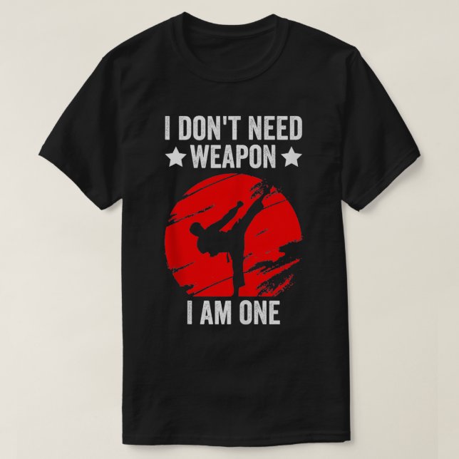Camiseta No necesito un arma graciosa Karate Black Belt Mar (Diseño del anverso)