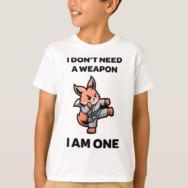 Camiseta No necesito un arma, soy un gracioso Karate Cute F (Anverso)