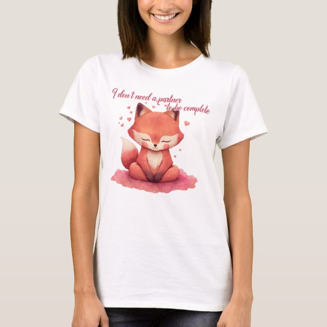 Camiseta No necesito un socio para estar completo (Anverso)