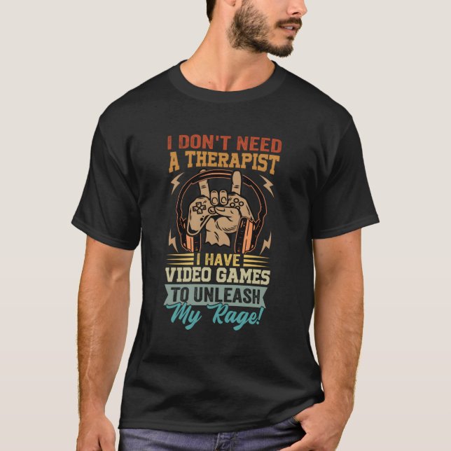 Camiseta No Necesito Un Terapista Tengo Videojuegos (Anverso)