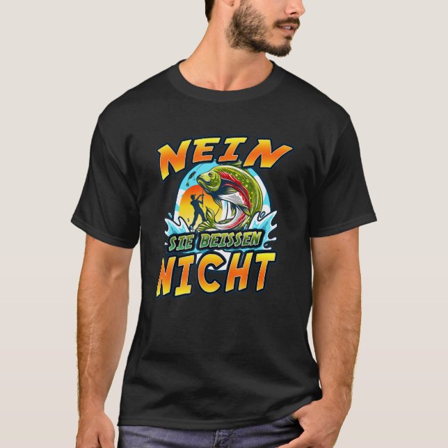 Camiseta No, no muerdes el cumpleaños de pescar (Anverso)