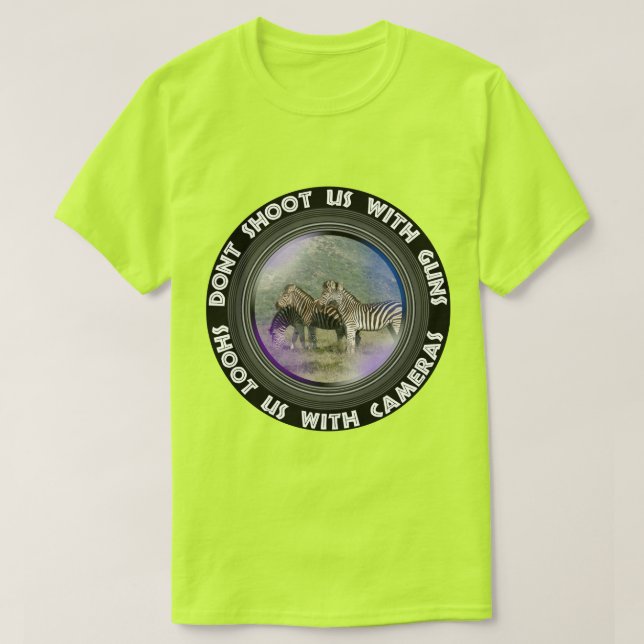 Camiseta No nos disparen a la montaña Zebra (Diseño del anverso)
