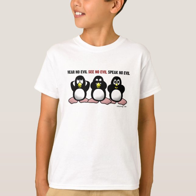 Camiseta No oir a los pingüinos malvados (Anverso)