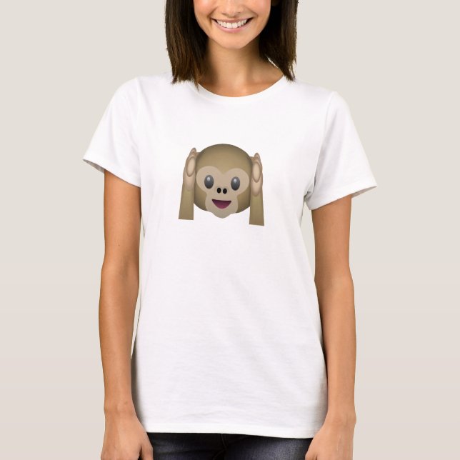 Camiseta No oir Emoji de monos malvados (Anverso)