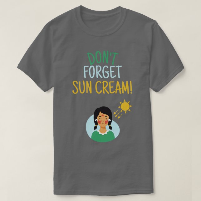 Camiseta No Olviden A Sun Cream Para Concienciar A La Uv 6 (Diseño del anverso)