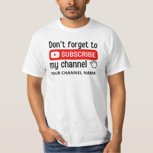 Camiseta No Olvides Suscribir Mi Canal Personalizado 