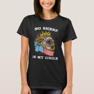 Camiseta No Ovejas En Mi Círculo Ovejas León Bandera Ameri